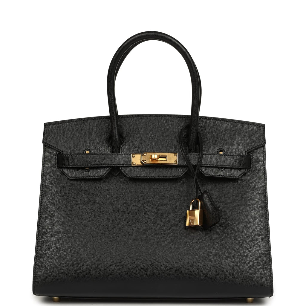 Hermes Birkin Sellier 30 Black Madame Gold Hardware