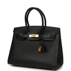 Hermes Birkin Sellier 30 Black Madame Gold Hardware