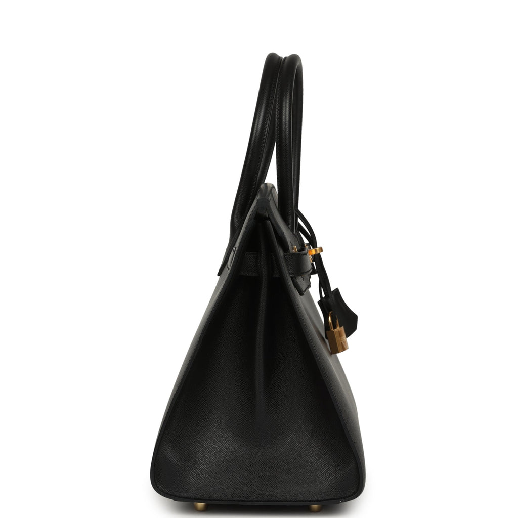 Hermes Birkin Sellier 30 Black Madame Gold Hardware