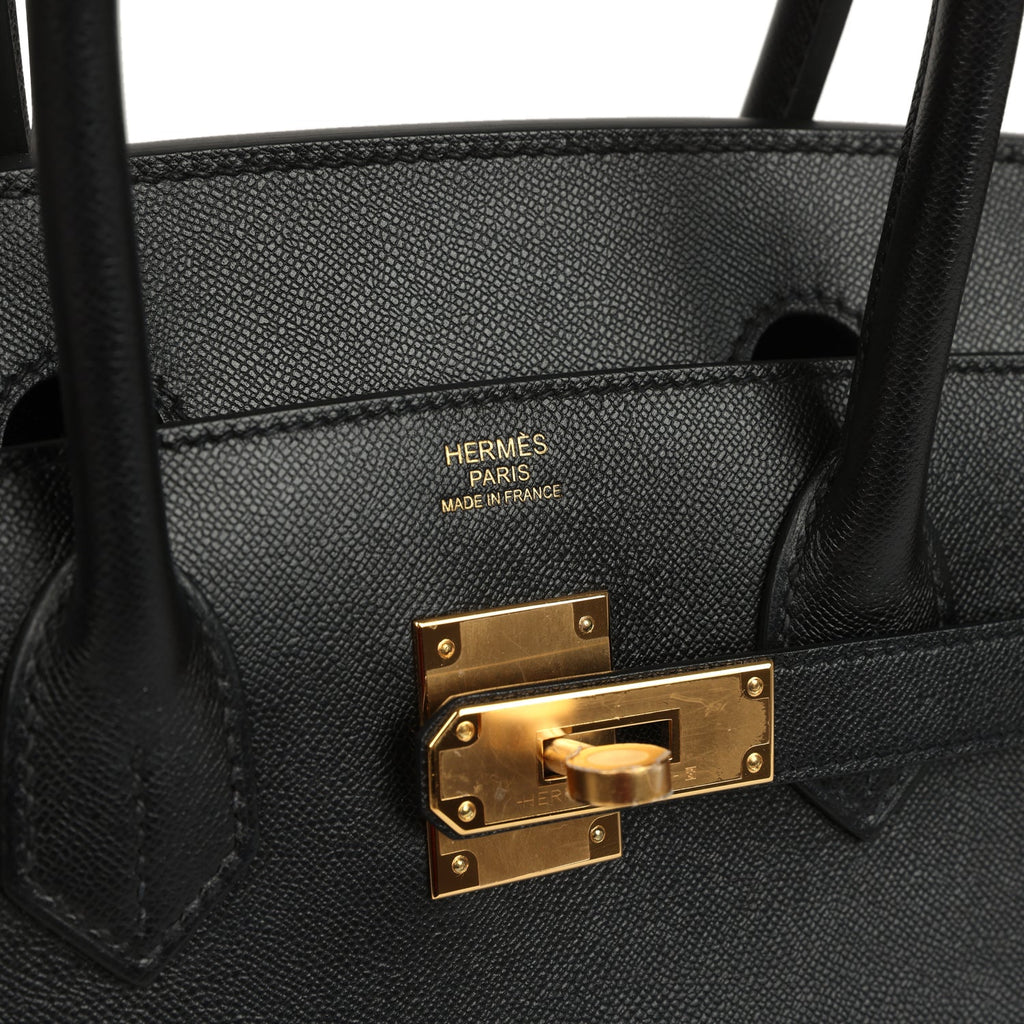Hermes Birkin Sellier 30 Black Madame Gold Hardware