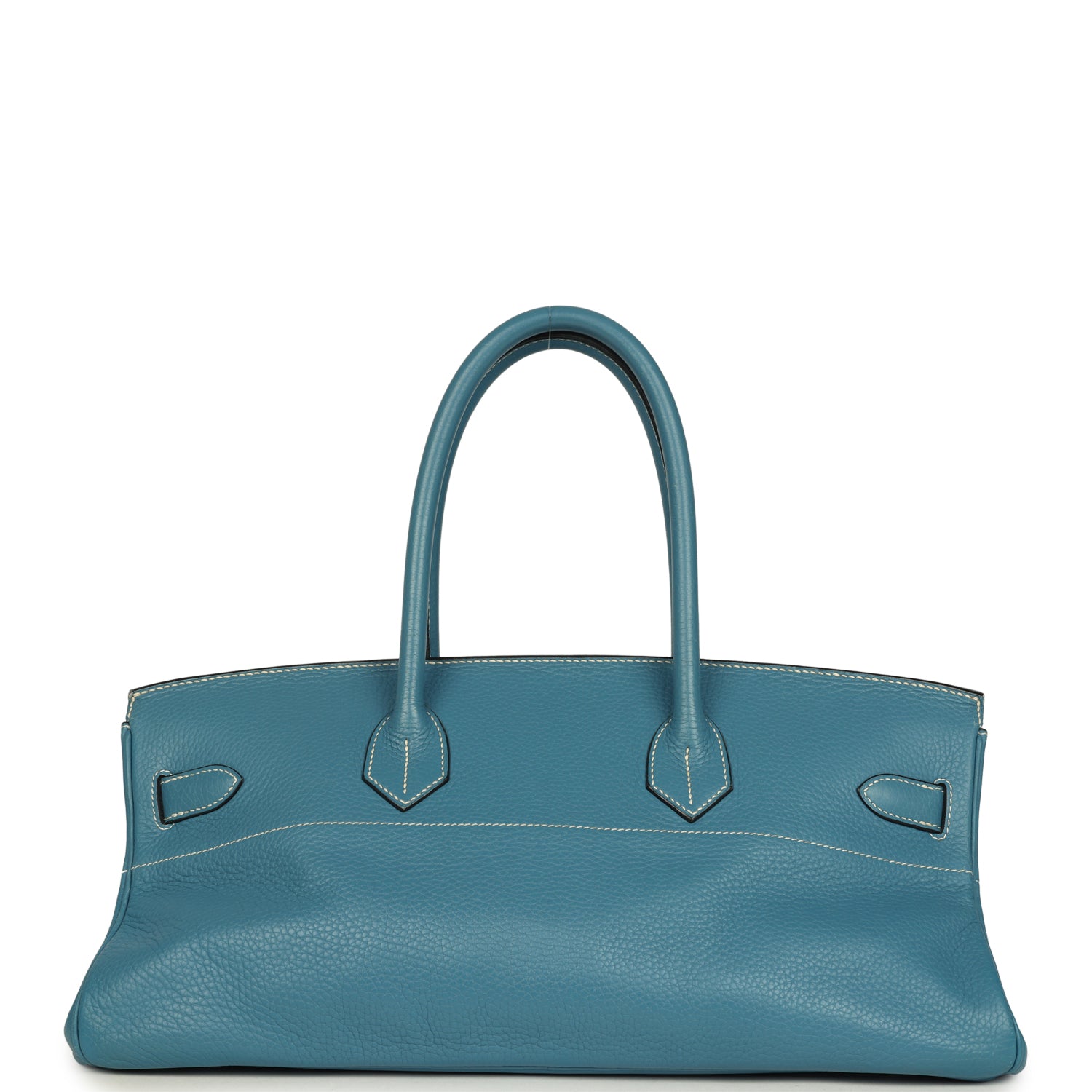 Vintage Hermes Shoulder Birkin 42 JPG Blue Jean Clemence Palladium Hardware
