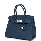 Hermes Birkin 30 Deep Bleu Togo Gold Hardware