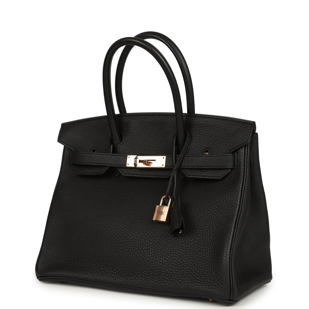 Hermes Birkin 30 Black Togo Rose Gold Hardware