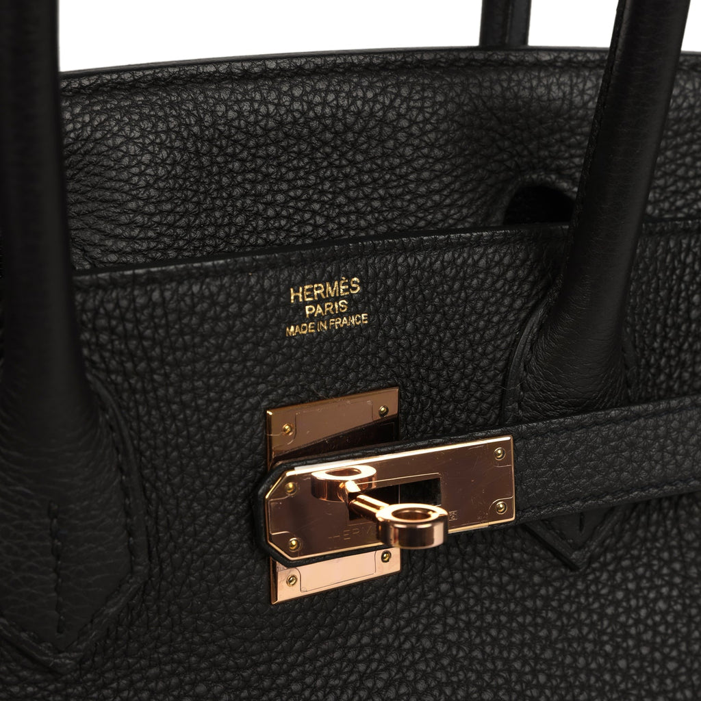 Hermes Birkin 30 Black Togo Rose Gold Hardware