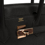 Hermes Birkin 30 Black Togo Rose Gold Hardware