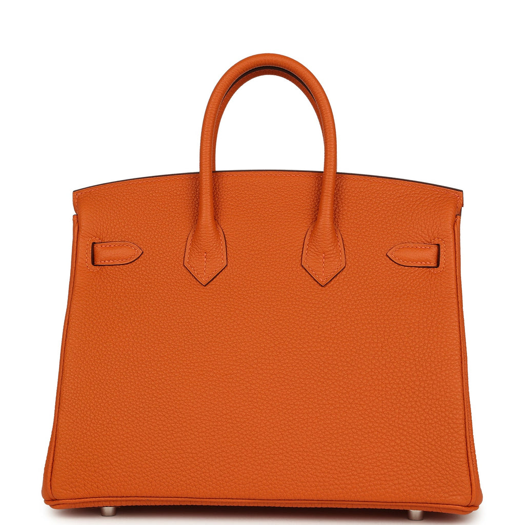 Hermes Birkin 25 Orange Togo Palladium Hardware