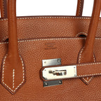 Hermes Birkin 30 Fauve Barenia Faubourg Palladium Hardware