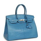 Hermes Birkin 35 Mykonos Matte Alligator Palladium Hardware