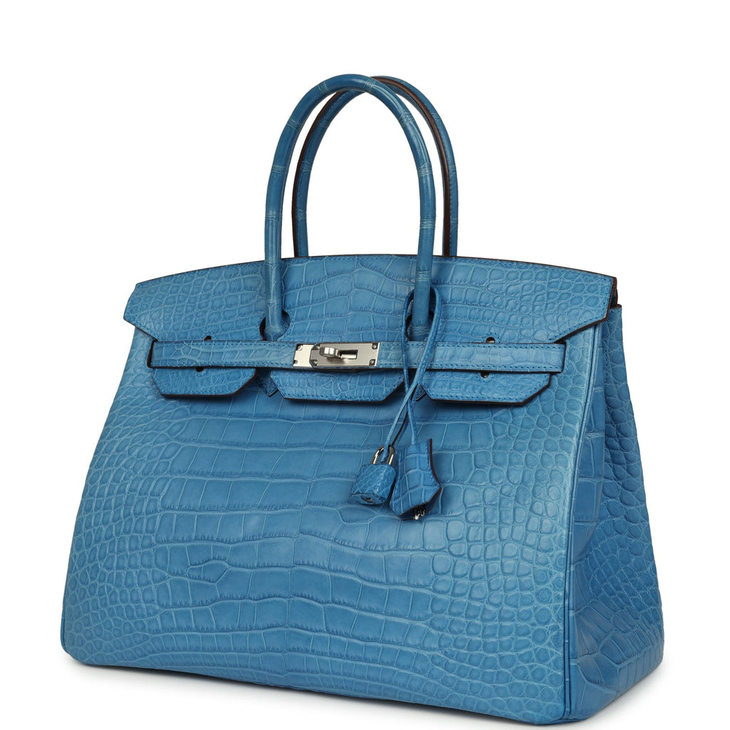 Hermes Birkin 35 Mykonos Matte Alligator Palladium Hardware