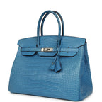 Hermes Birkin 35 Mykonos Matte Alligator Palladium Hardware