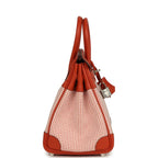 Hermes Quadrille Birkin 25 Brique Swift and Ecru-Mauve Pale and Brique Toile H Palladium Hardware