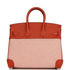 Hermes Quadrille Birkin 25 Brique Swift and Ecru-Mauve Pale and Brique Toile H Palladium Hardware