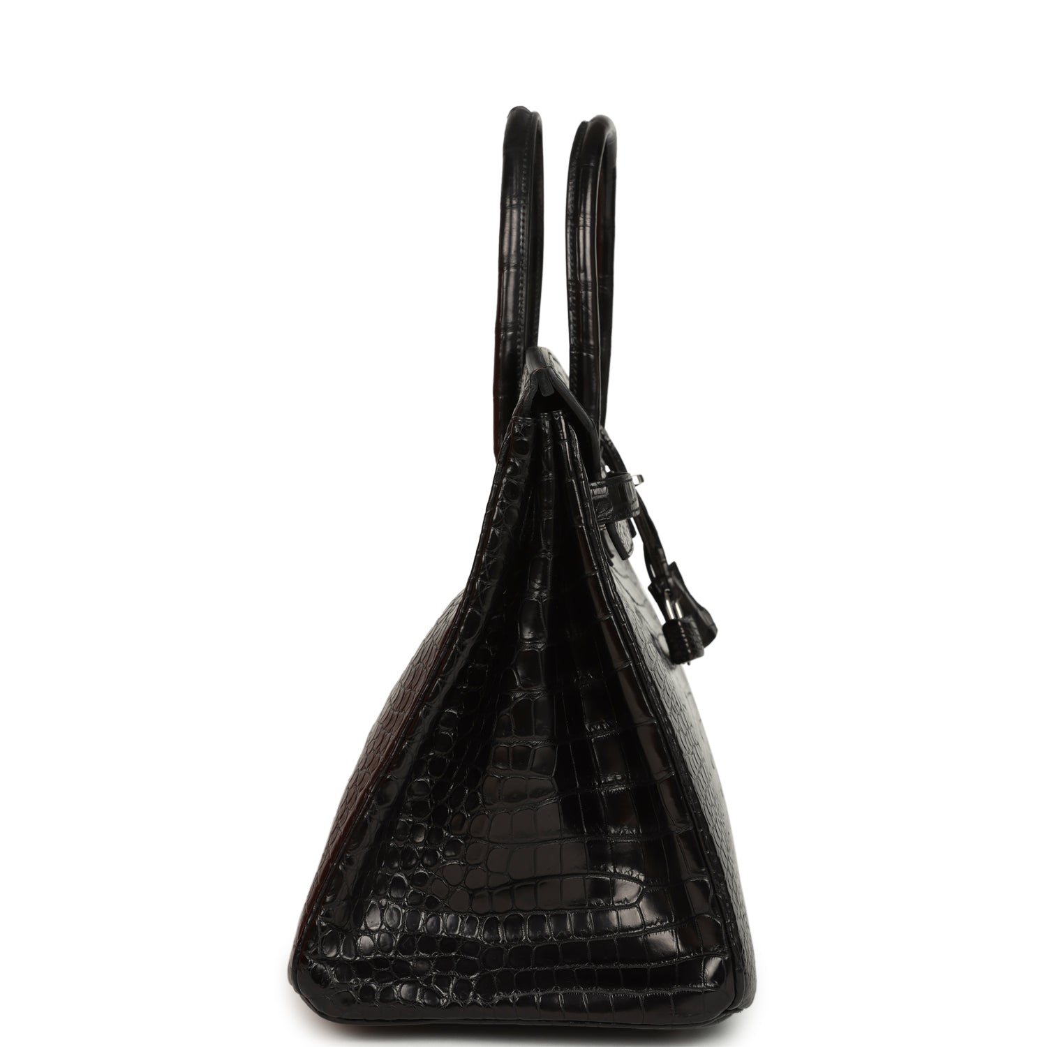 Hermes Birkin 35 Black Matte Porosus Crocodile Palladium Hardware