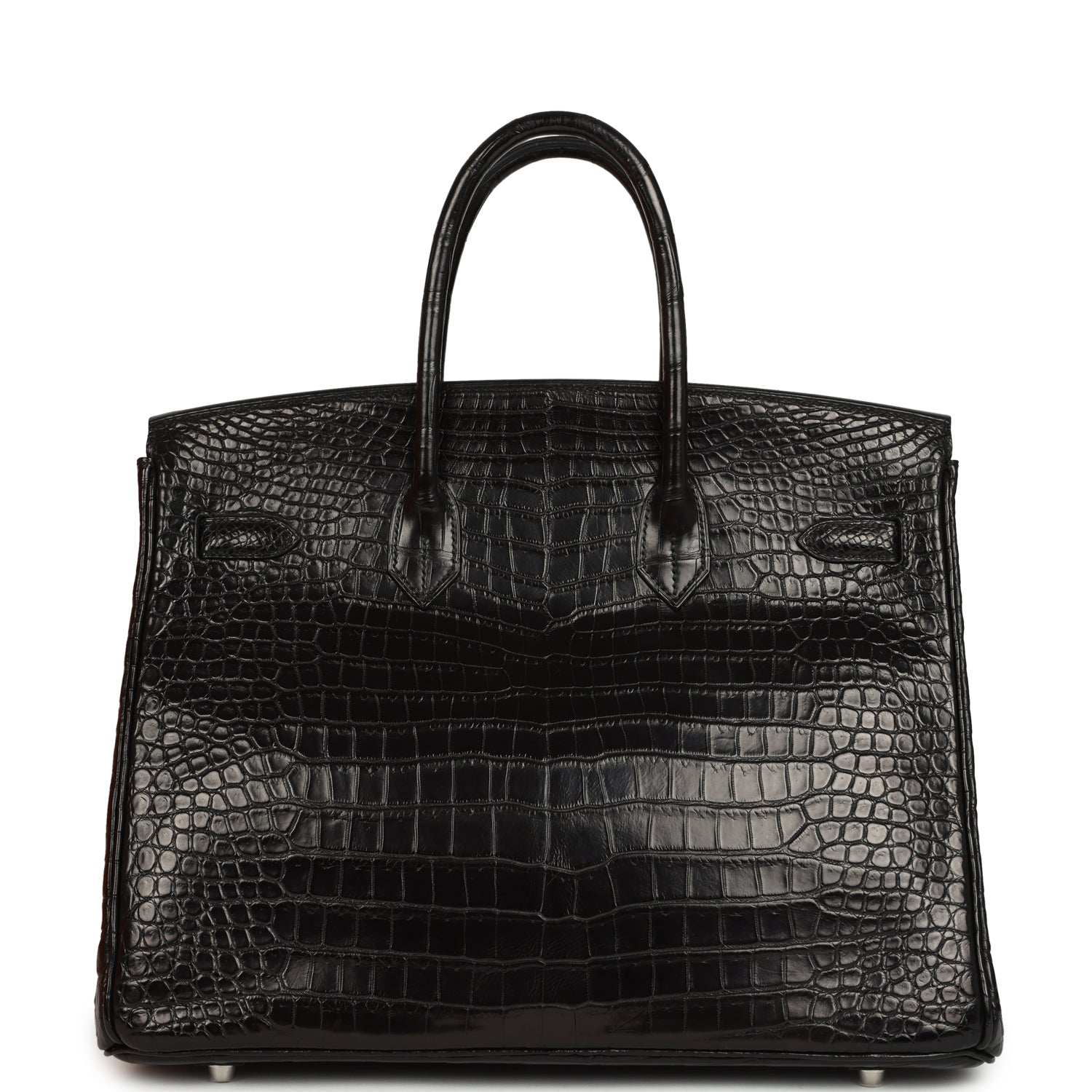 Hermes Birkin 35 Black Matte Porosus Crocodile Palladium Hardware