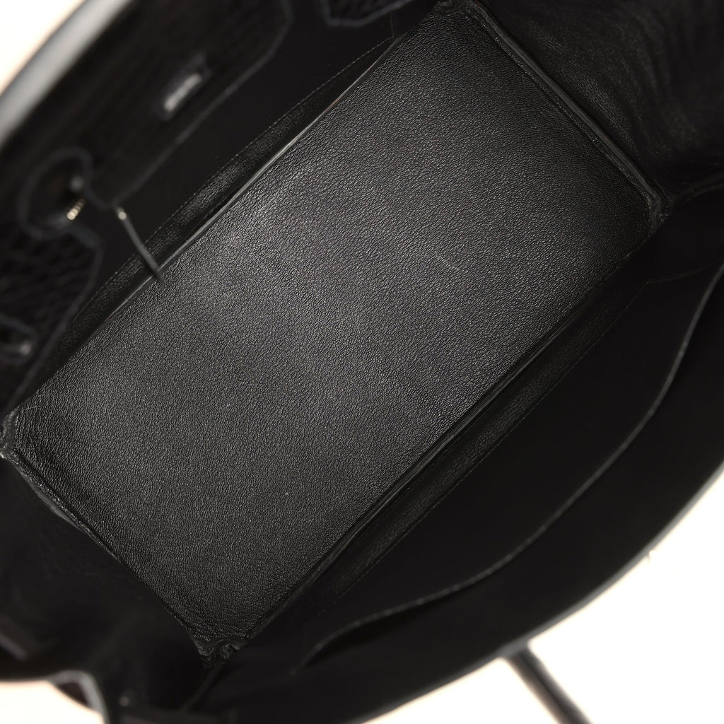 Hermes Birkin 35 Black Matte Porosus Crocodile Palladium Hardware