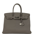 Hermes Birkin 35 Etain Togo Palladium Hardware
