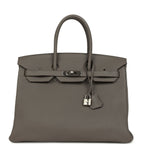 Hermes Birkin 35 Etain Togo Palladium Hardware