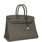 Hermes Birkin 35 Etain Togo Palladium Hardware