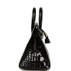 Hermes Birkin Sellier 25 Black Shiny Alligator Gold Hardware