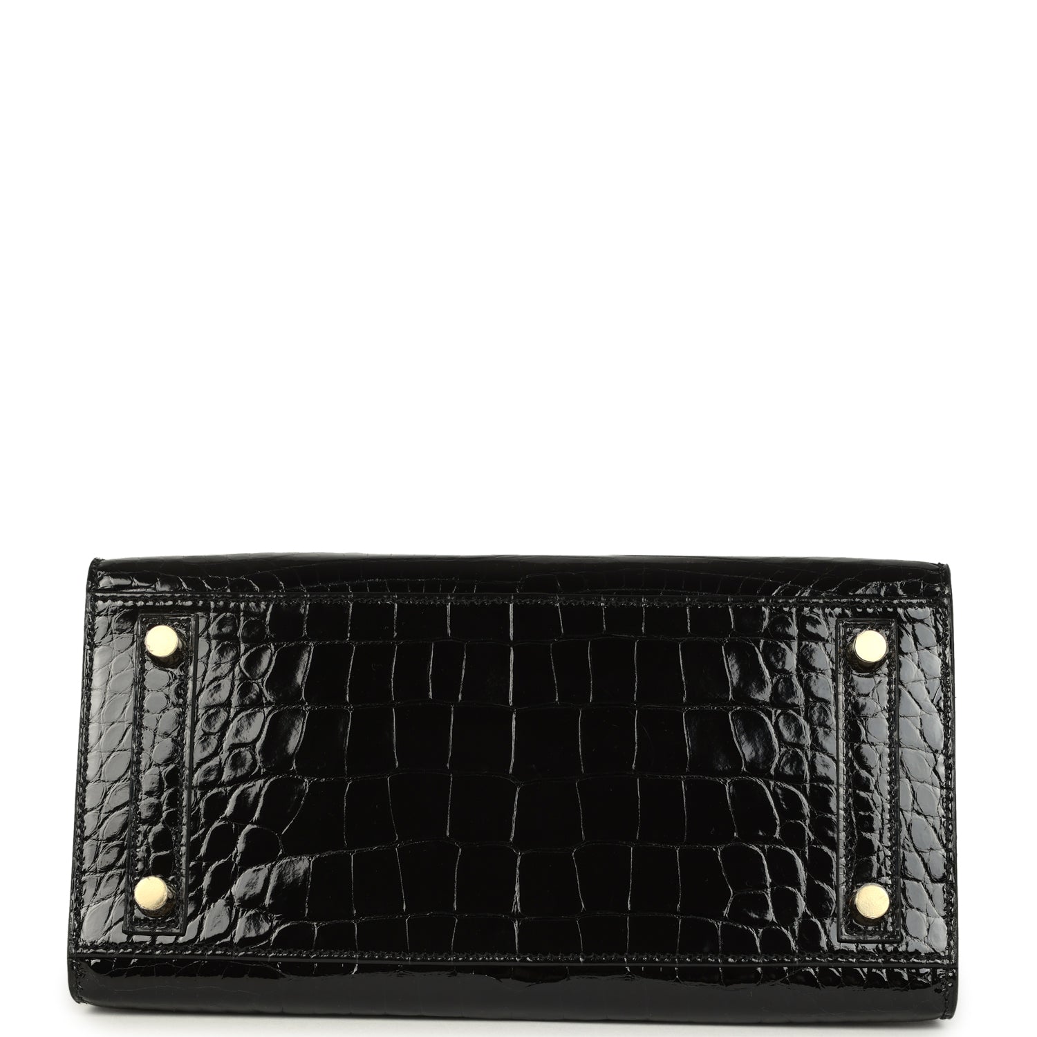 Hermes Birkin Sellier 25 Black Shiny Alligator Gold Hardware
