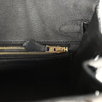 Hermes Birkin Sellier 25 Black Shiny Alligator Gold Hardware