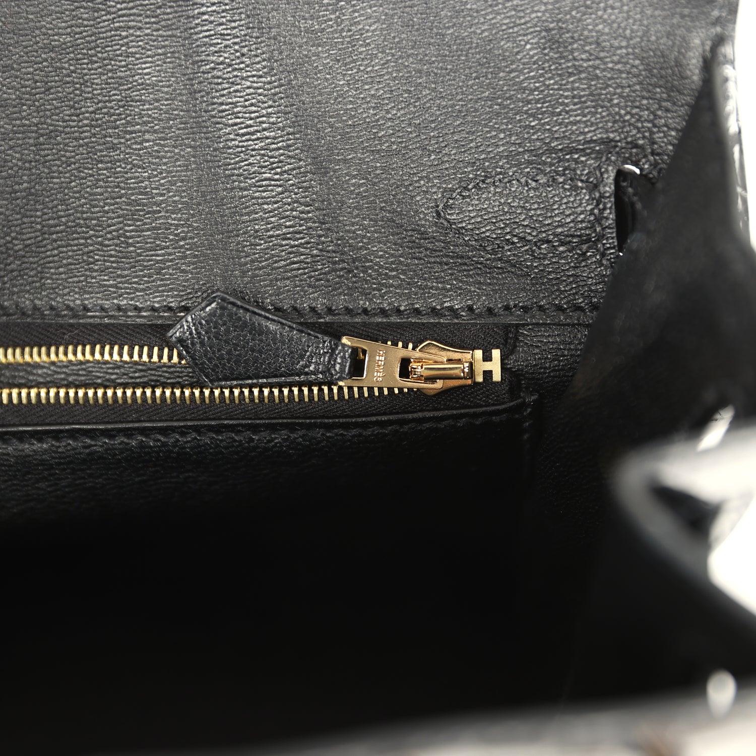 Hermes Birkin Sellier 25 Black Shiny Alligator Gold Hardware