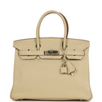 Hermes Birkin 30 Parchemin Clemence Palladium Hardware