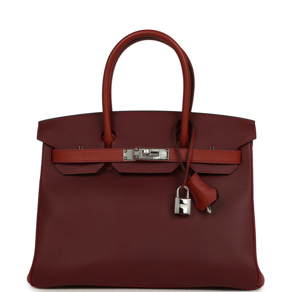 Hermes Birkin 30 Rouge H Sombrero, Epsom and Clemence Palladium Hardware