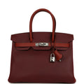 Hermes Birkin 30 Rouge H Sombrero, Epsom and Clemence Palladium Hardware