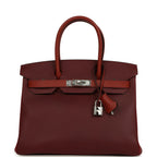 Hermes Birkin 30 Rouge H Sombrero, Epsom and Clemence Palladium Hardware