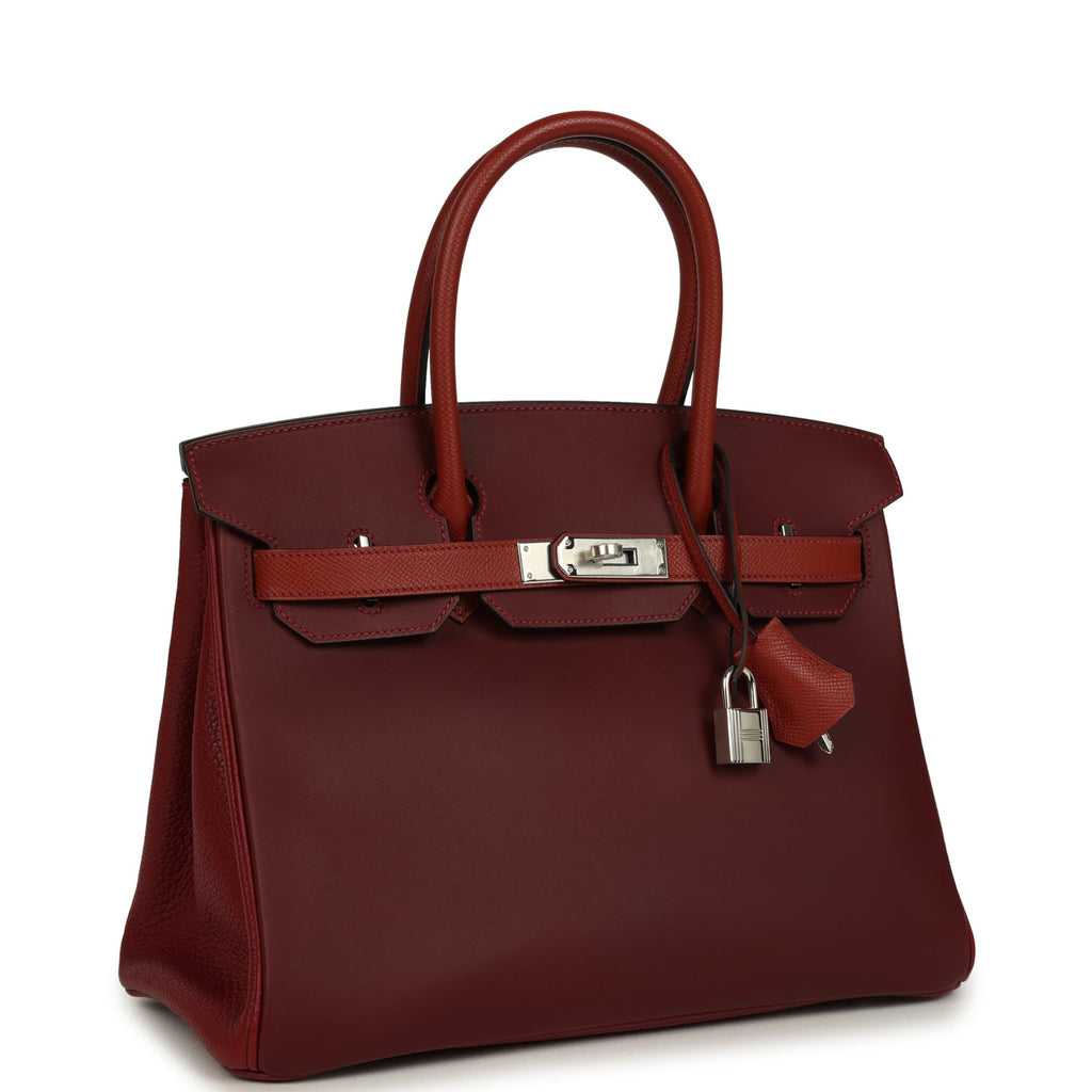Hermes Birkin 30 Rouge H Sombrero, Epsom and Clemence Palladium Hardware