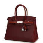 Hermes Birkin 30 Rouge H Sombrero, Epsom and Clemence Palladium Hardware