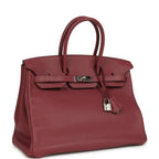 Hermes Birkin 35 Bois De Rose Clemence Palladium Hardware