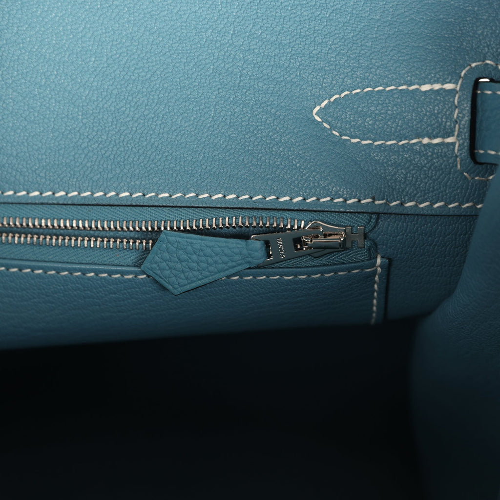 Hermes Birkin 30 Blue Jean Togo Palladium Hardware