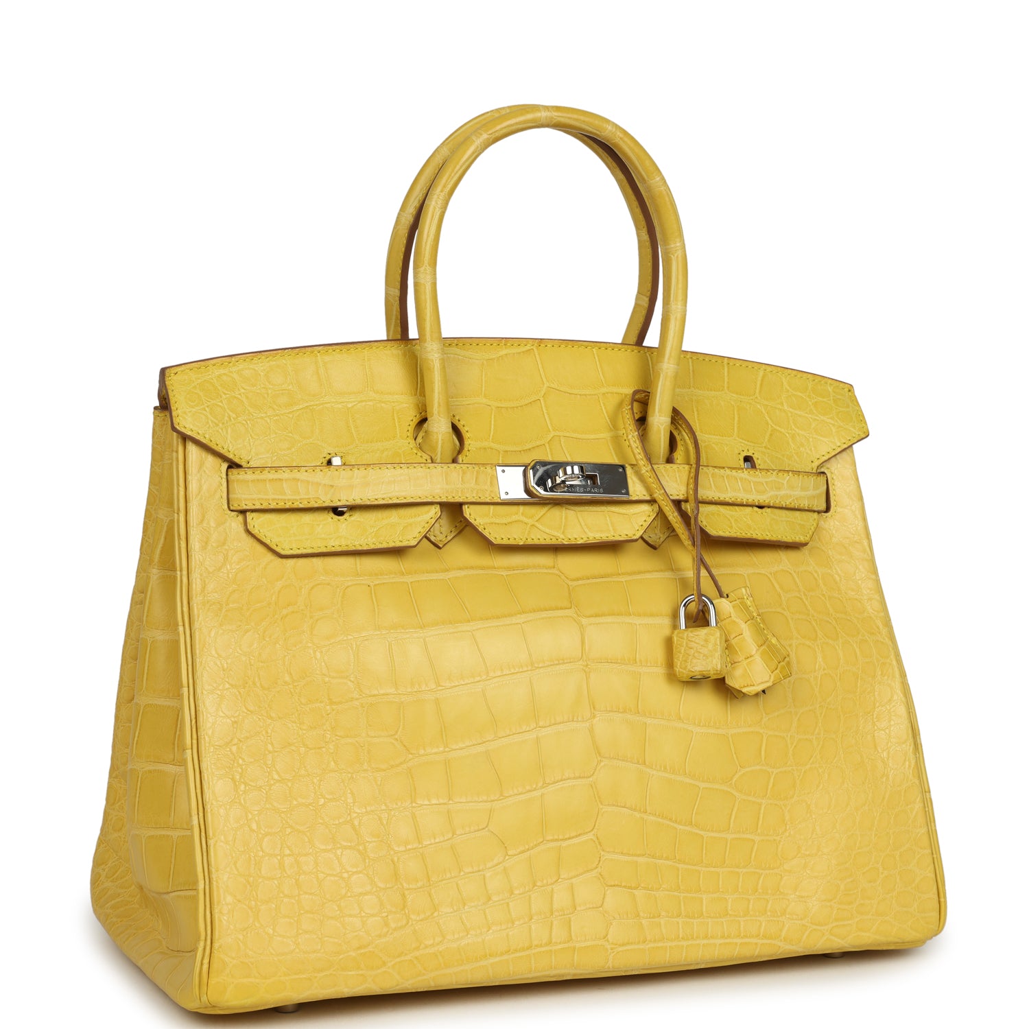 Hermes Birkin 35 Mimosa Matte Alligator Palladium Hardware