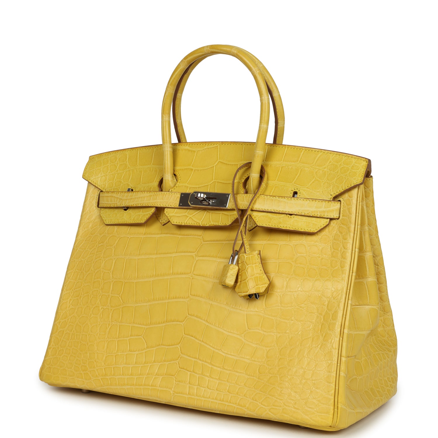 Hermes Birkin 35 Mimosa Matte Alligator Palladium Hardware