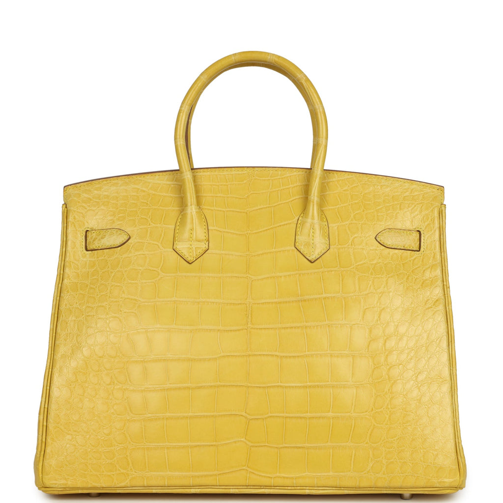 Hermes Birkin 35 Mimosa Matte Alligator Palladium Hardware
