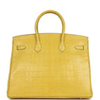 Hermes Birkin 35 Mimosa Matte Alligator Palladium Hardware