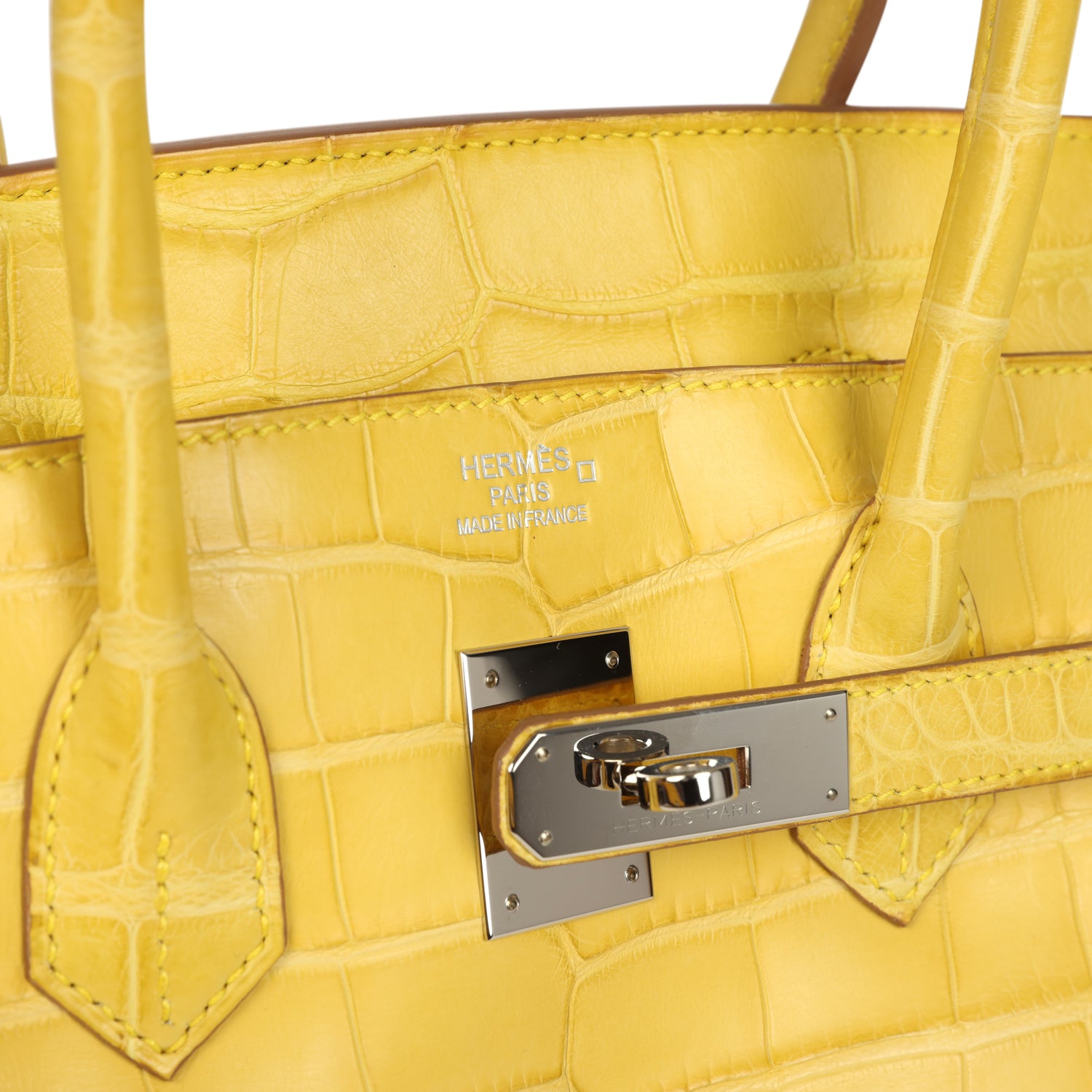 Hermes Birkin 35 Mimosa Matte Alligator Palladium Hardware