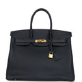 Hermes Birkin 35 Bleu Nuit Togo Gold Hardware