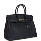 Hermes Birkin 35 Bleu Nuit Togo Gold Hardware