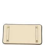 Hermes Special Order (HSS) Birkin 30 Craie and Black Epsom Brushed Gold Hardware
