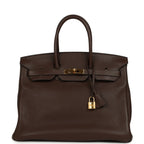 Hermes Birkin 35 Cacao Clemence Gold Hardware