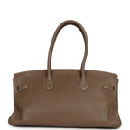 Vintage Hermes Shoulder Birkin 42 JPG Etoupe Clemence Palladium Hardware