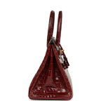 Hermes Birkin 30 Bourgogne Shiny Niloticus Crocodile Gold Hardware
