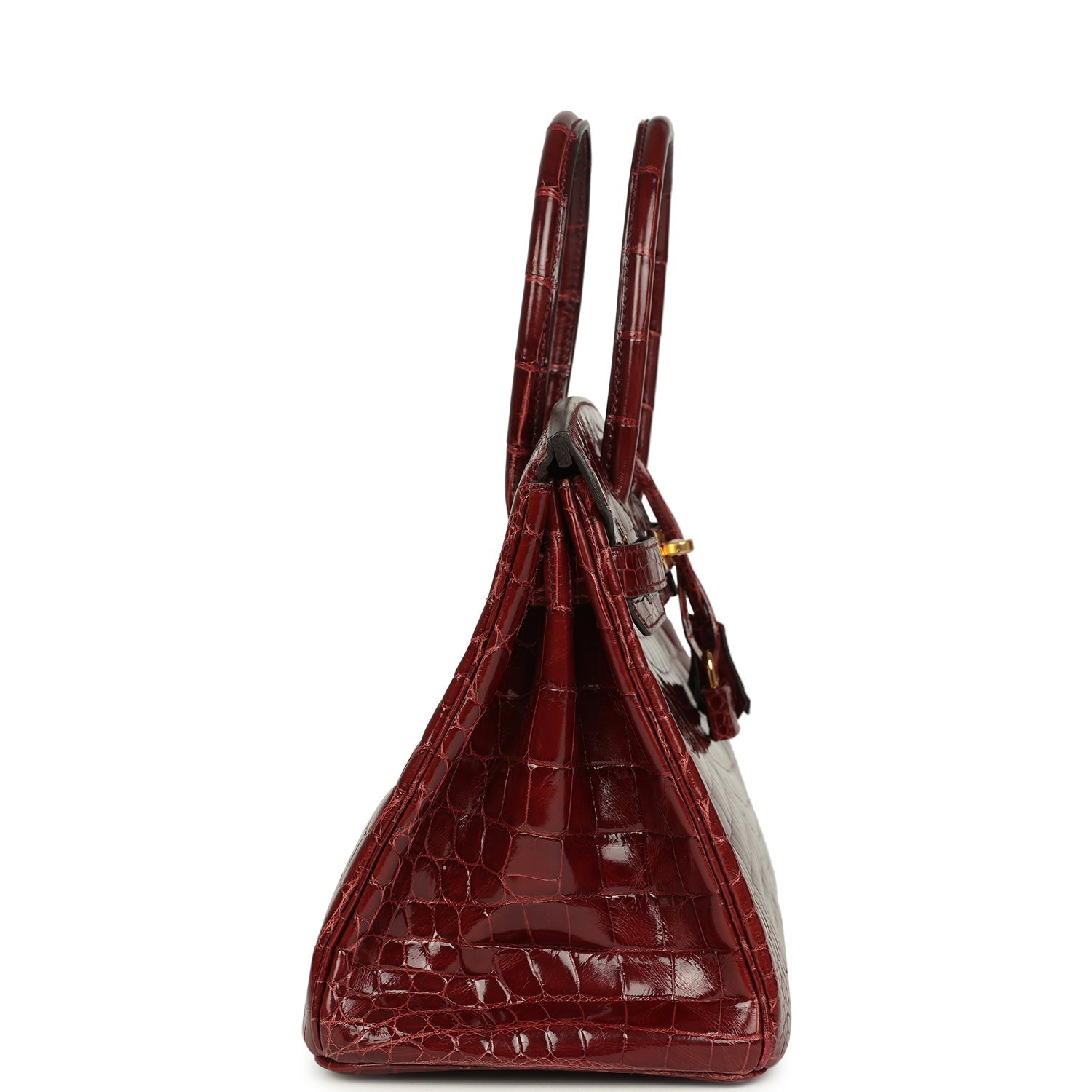 Hermes Birkin 30 Bourgogne Shiny Niloticus Crocodile Gold Hardware