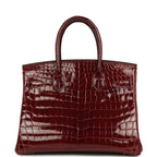 Hermes Birkin 30 Bourgogne Shiny Niloticus Crocodile Gold Hardware