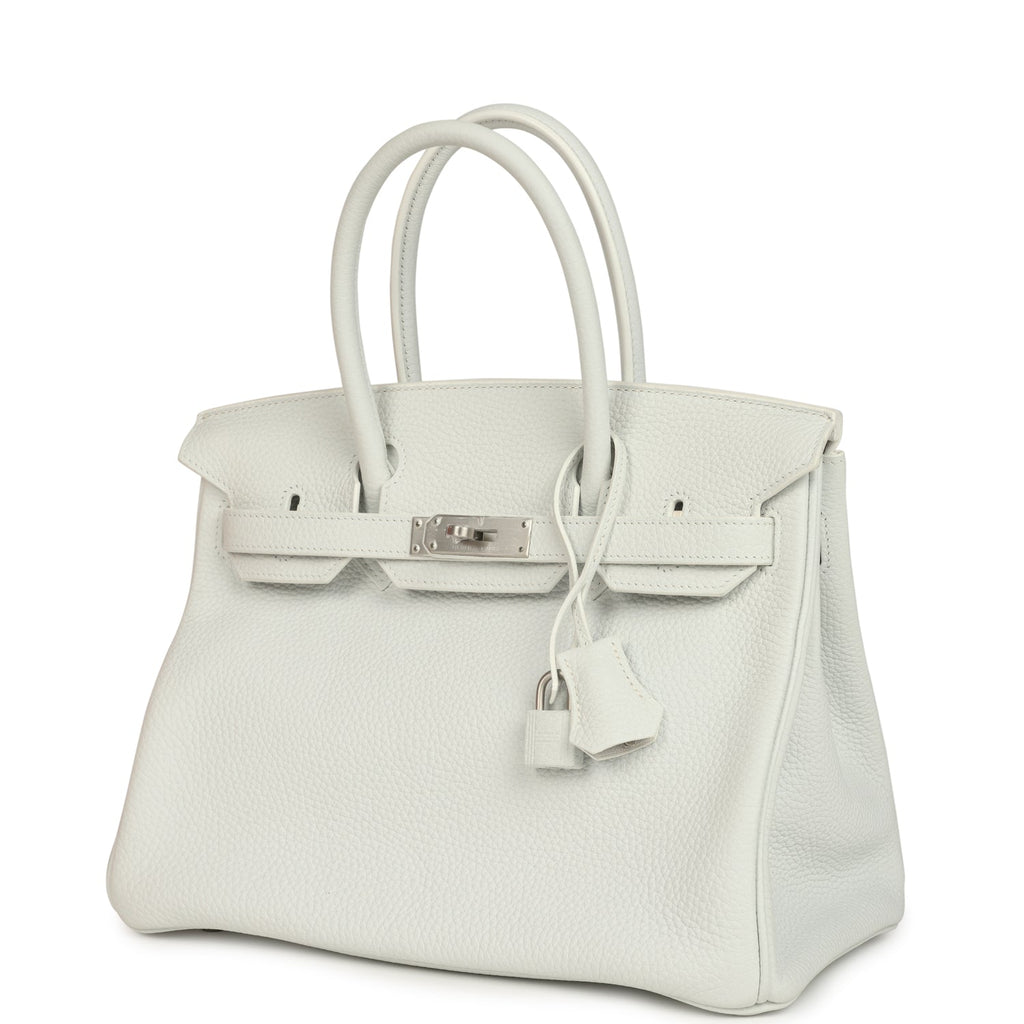 Hermes Special Order (HSS) Birkin 30 White Clemence Brushed Palladium Hardware
