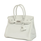 Hermes Special Order (HSS) Birkin 30 White Clemence Brushed Palladium Hardware