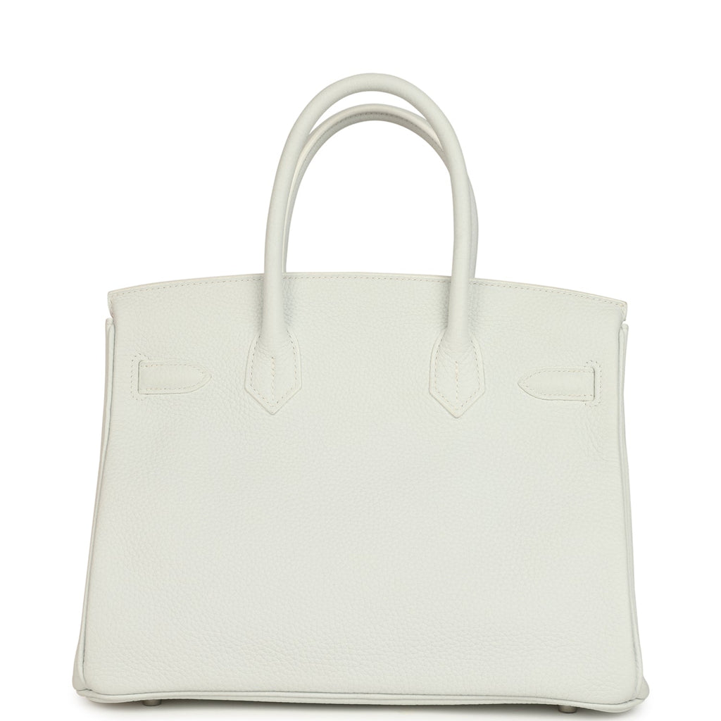 Hermes Special Order (HSS) Birkin 30 White Clemence Brushed Palladium Hardware